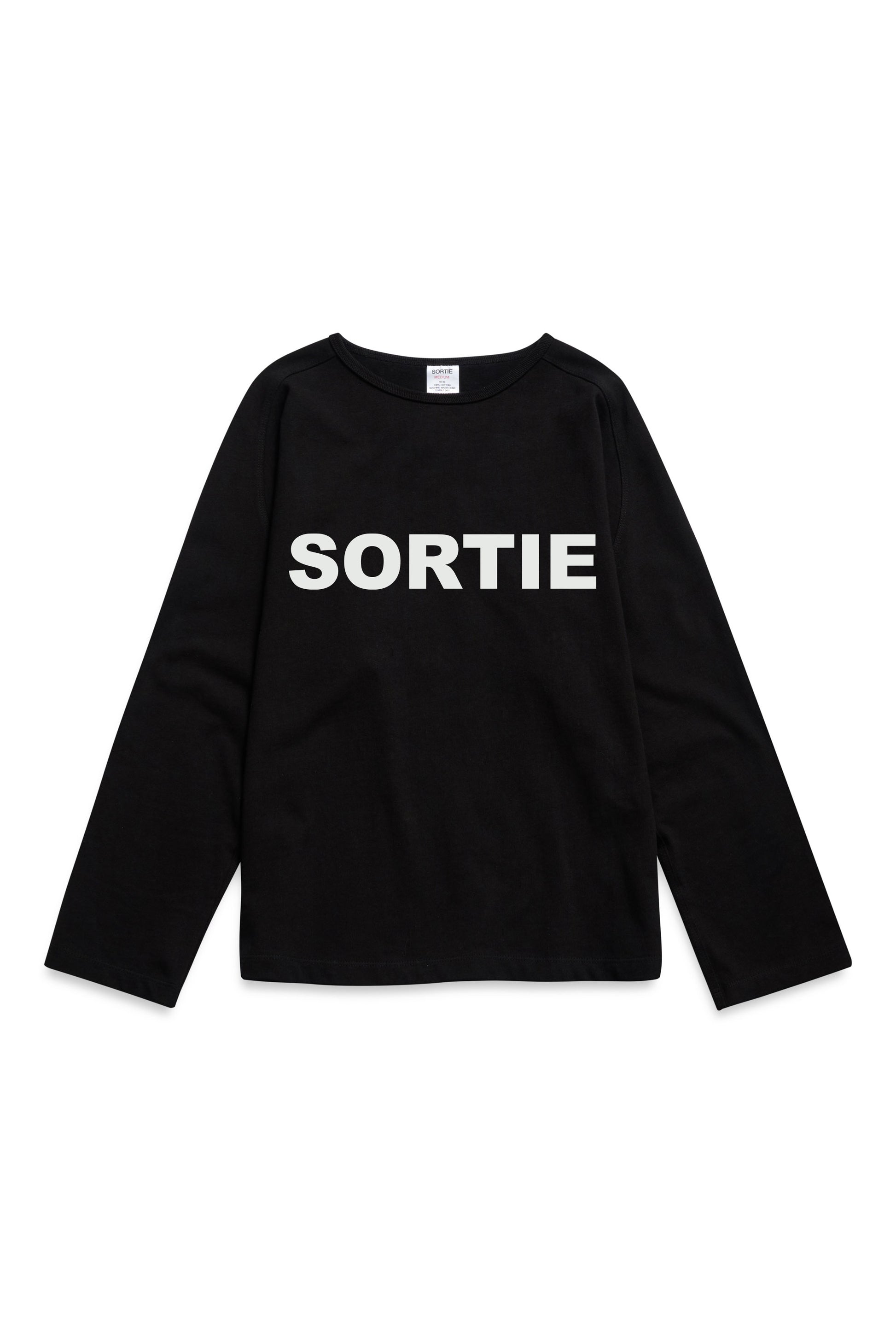 SORTIE clock out Long Sleeve WHITE / BLACK