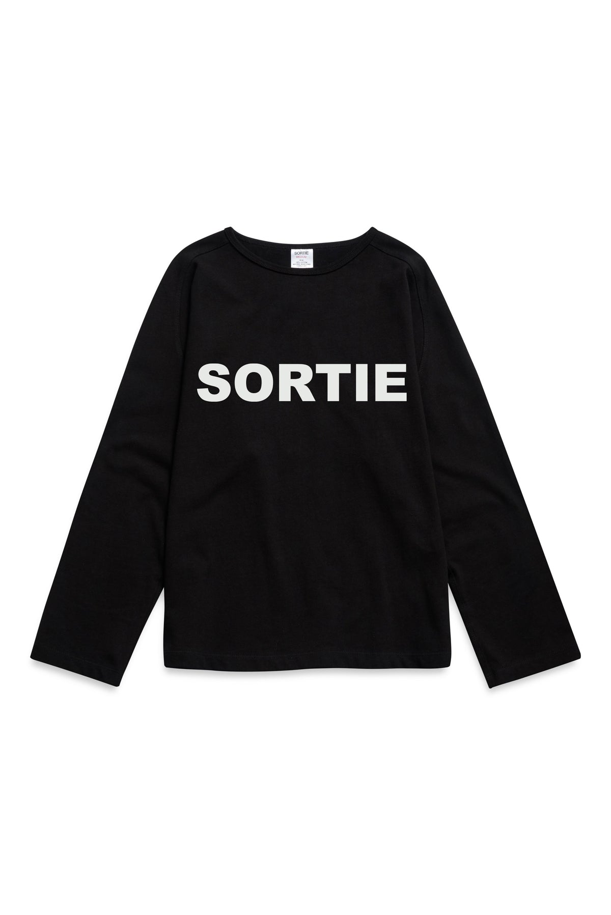 SORTIE clock out Long Sleeve WHITE / BLACK
